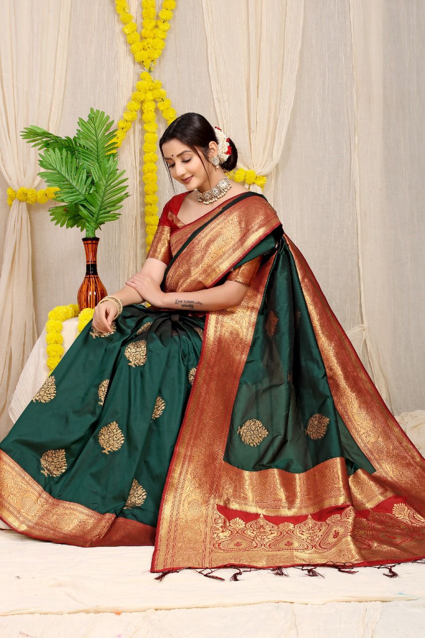 Pure silk handloom saree with Pure copper Jari  work