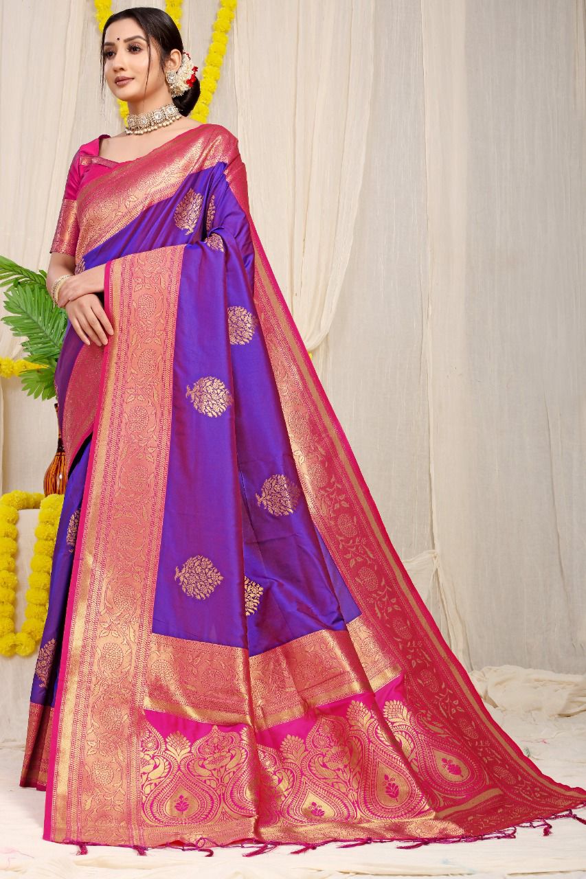 Pure silk handloom saree with Pure copper Jari  work