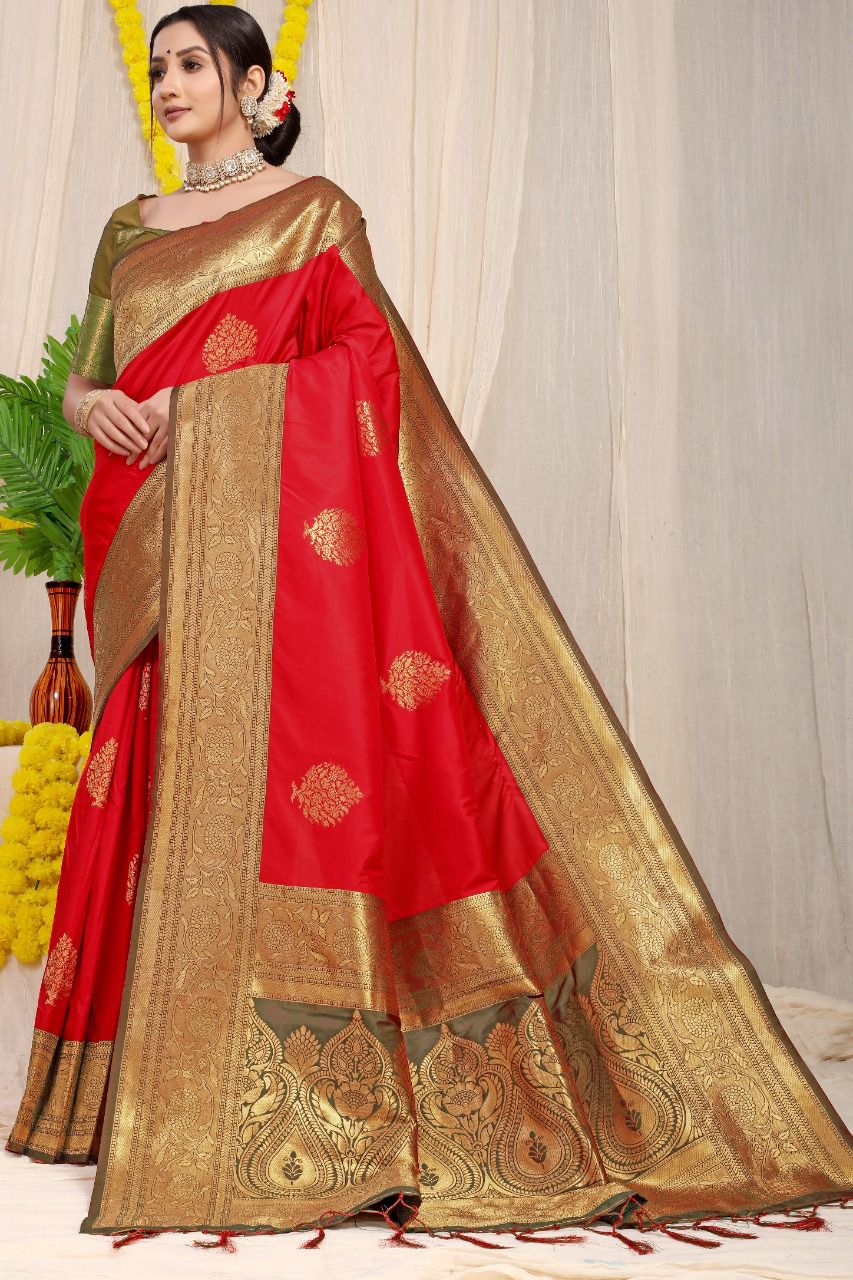 Pure silk handloom saree with Pure copper Jari  work