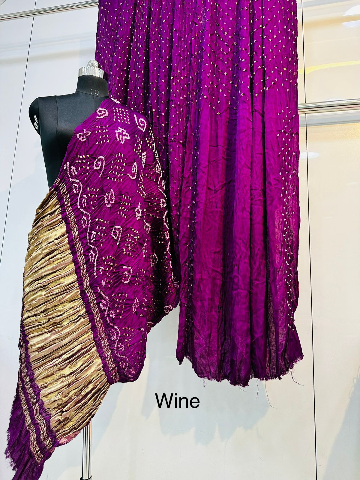 Original hand bandhej bandhani saree