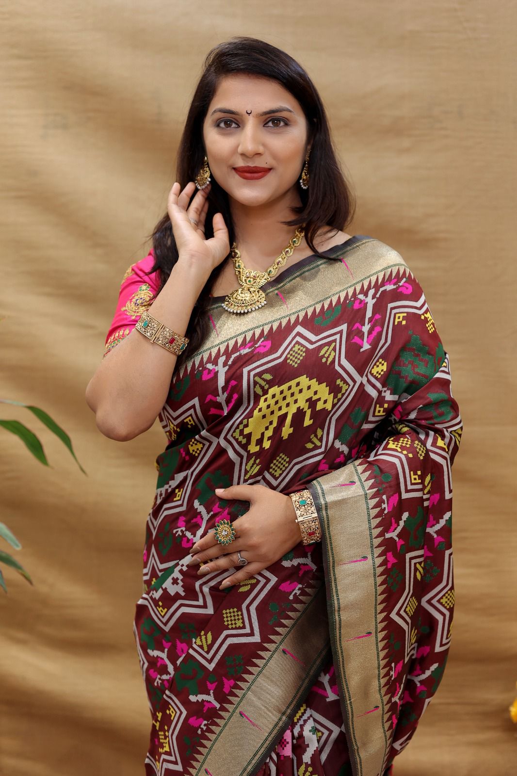 BEAUTIFUL SOFT PURE SILK Paithani SAREE WITH BEAUTIFUL  WEAVING RICH PALLU With Meenakari work